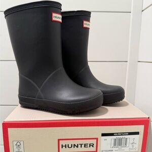 Hunter Kids Classic Black Rain Boots size 10